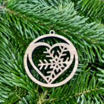 Julekugler 4 stk. 100 - Julekugle - Hjerte med snefnug